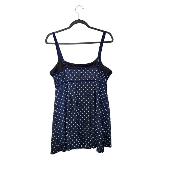 Danify Womens 48 US 16 Navy Blue Polka Dot Swim Dress With Adjustable Straps 215 - Picture 2 of 8
